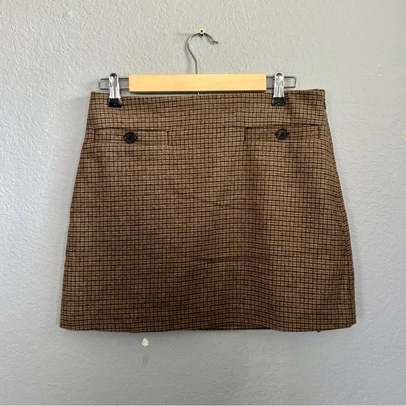 NWT Madewell Wool Blend Plaid Mini Skirt - Picture 4 of 12